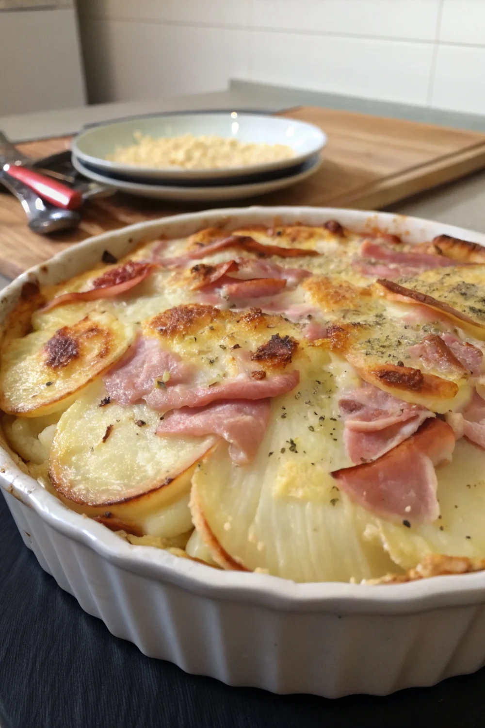 Gâteau de Pommes de Terre Gourmand au Jambon et Fromage Fondant