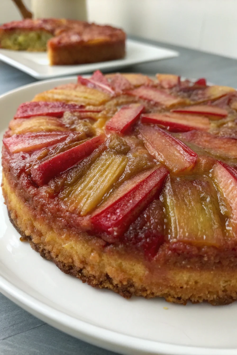 Gâteau à la rhubarbe renversé ultra moelleux