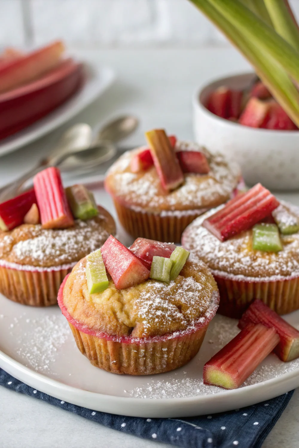 Muffins à la rhubarbe
