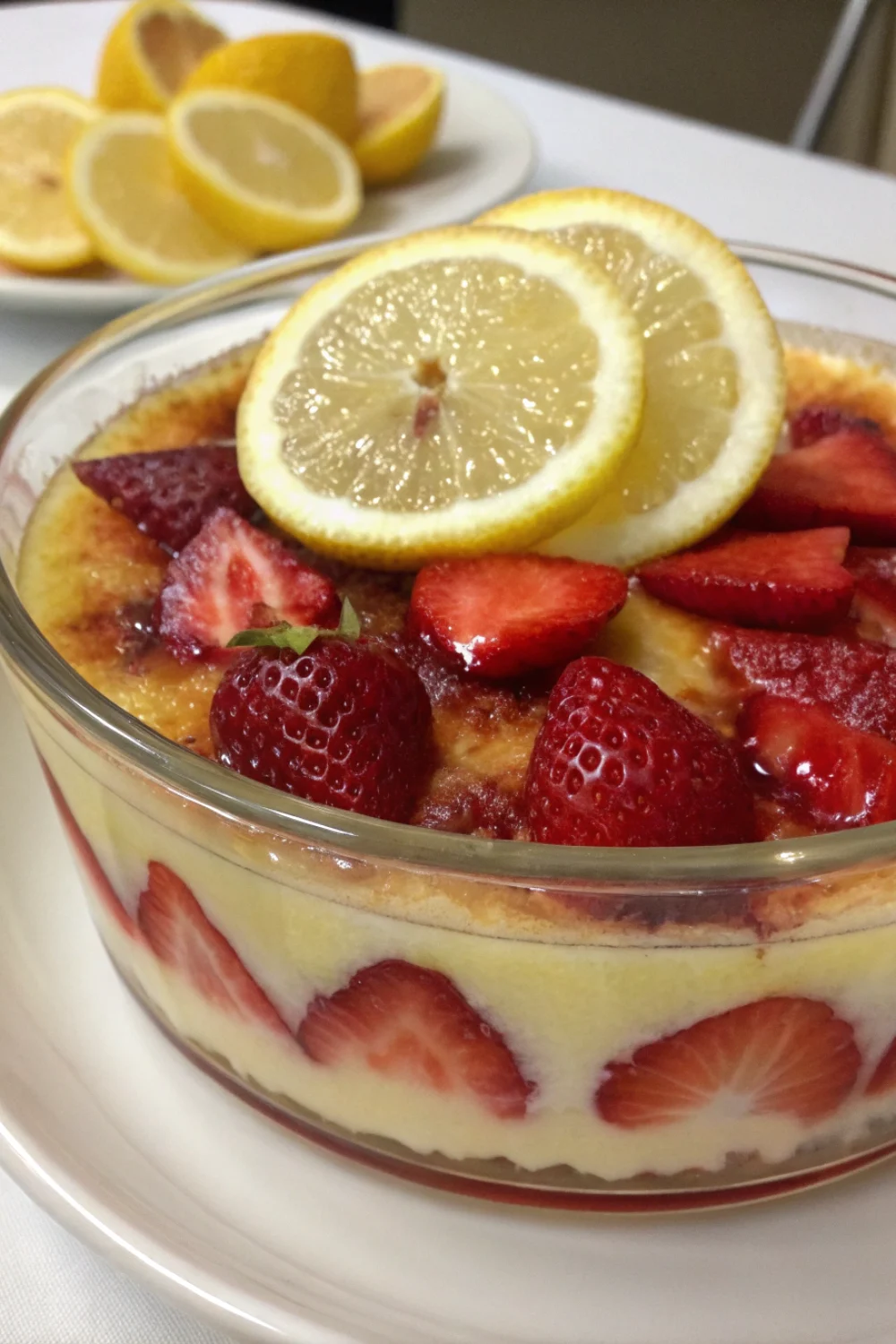 Pouding chômeur aux fraises et citron