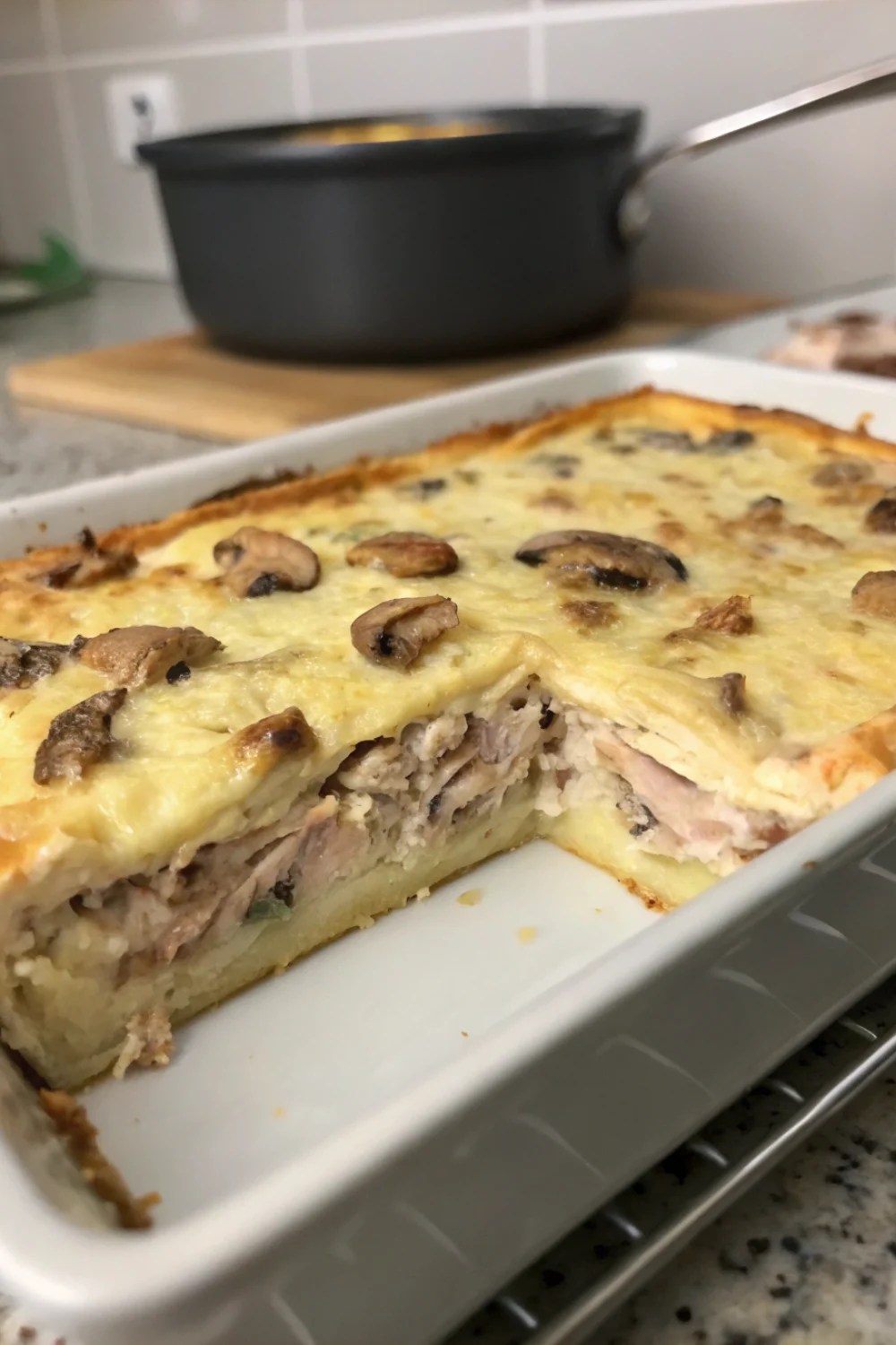 Quiche sans pâte thon et champignons