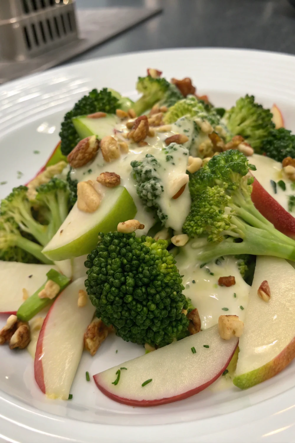 Salade brocoli et pomme sauce crémeuse