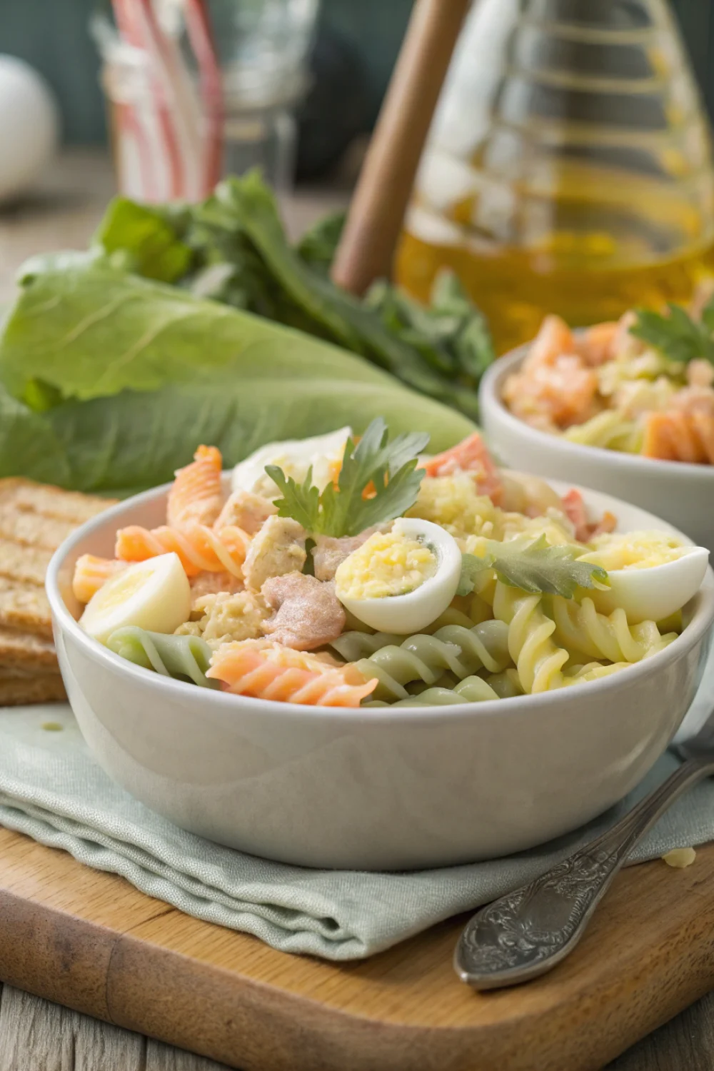 Salade de Pâtes au Surimi et Oeufs Durs