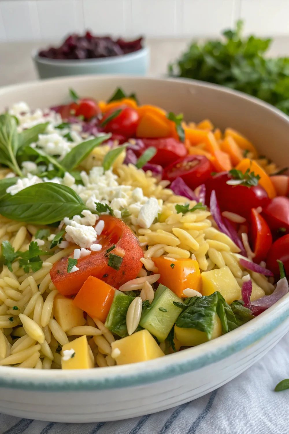 Salade d'orzo arc-en-ciel