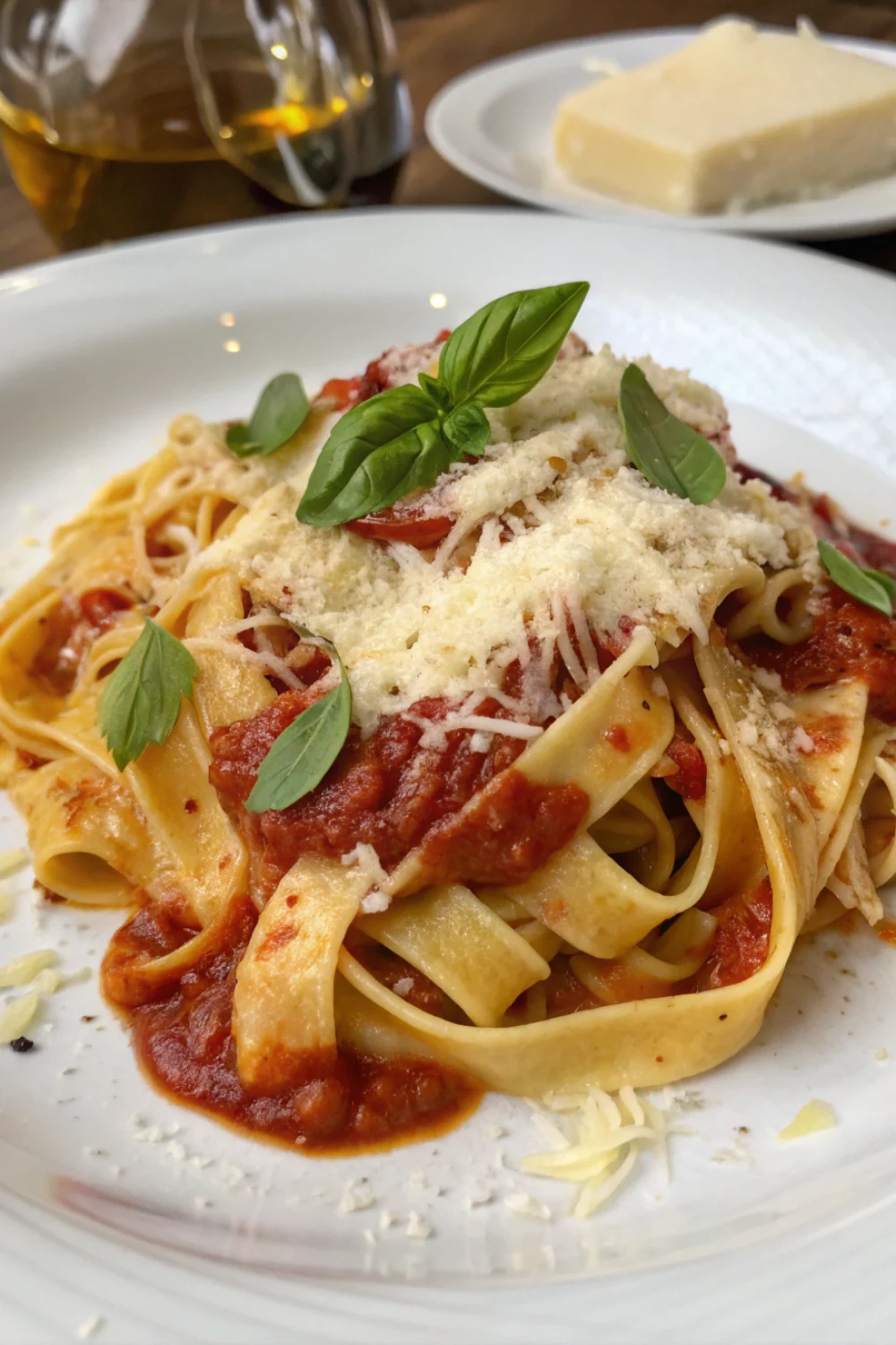 Tagliatelles à la Sauce Tomate Fromagère