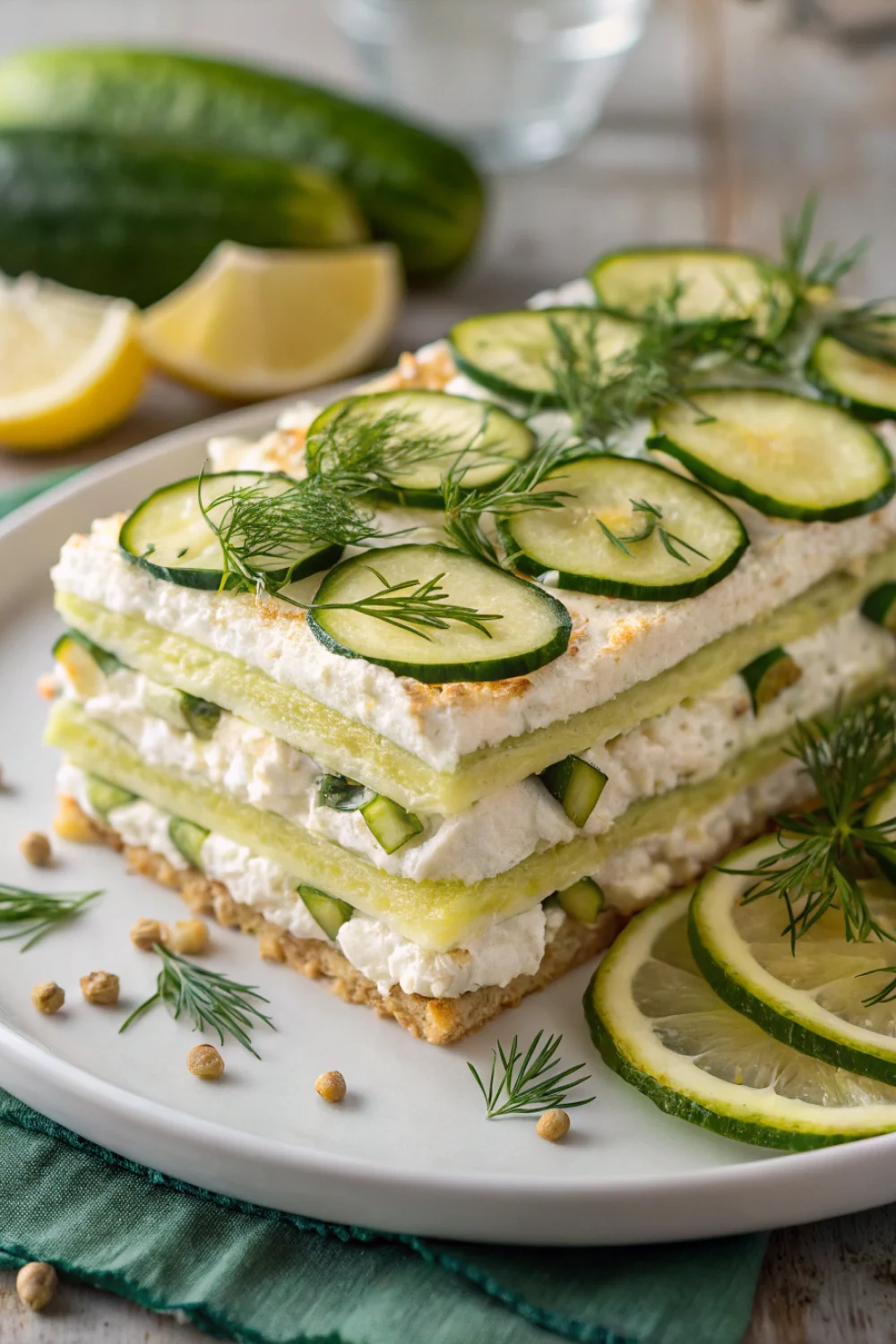 Tiramisu Salé aux Courgettes Feta Citron Vert & Aneth