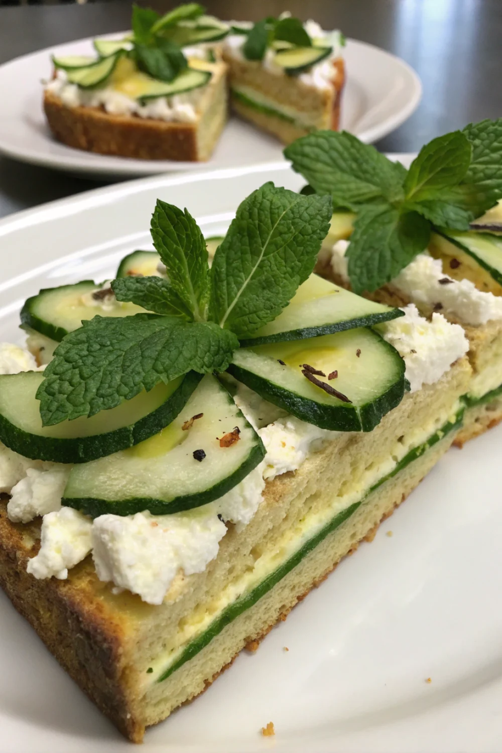 cake courgettes chevre menthe