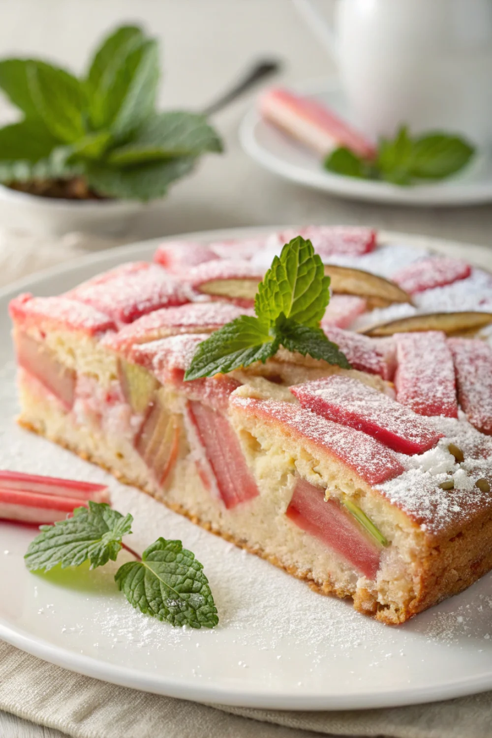 gâteau rhubarbe léger