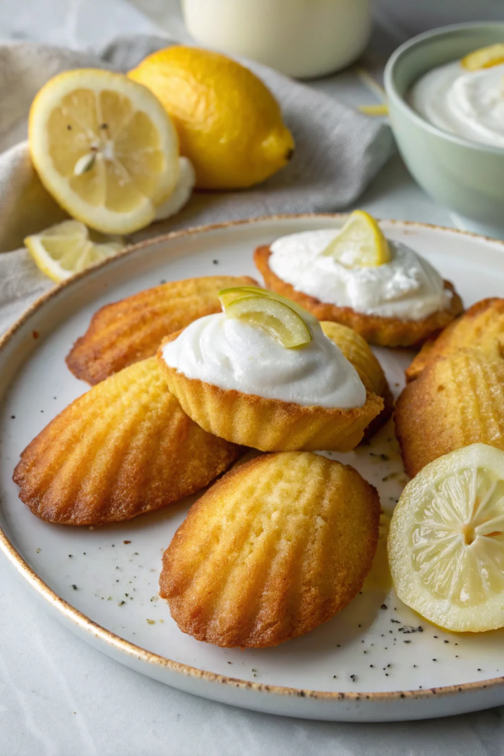 madeleines citron et yaourt grec