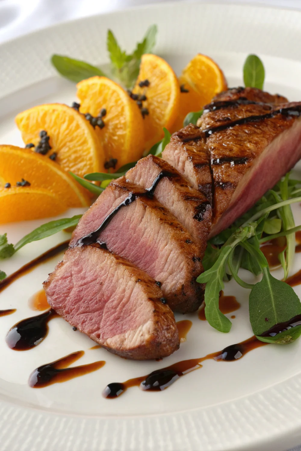 magret de canard à l'orange et au vinaigre balsamique