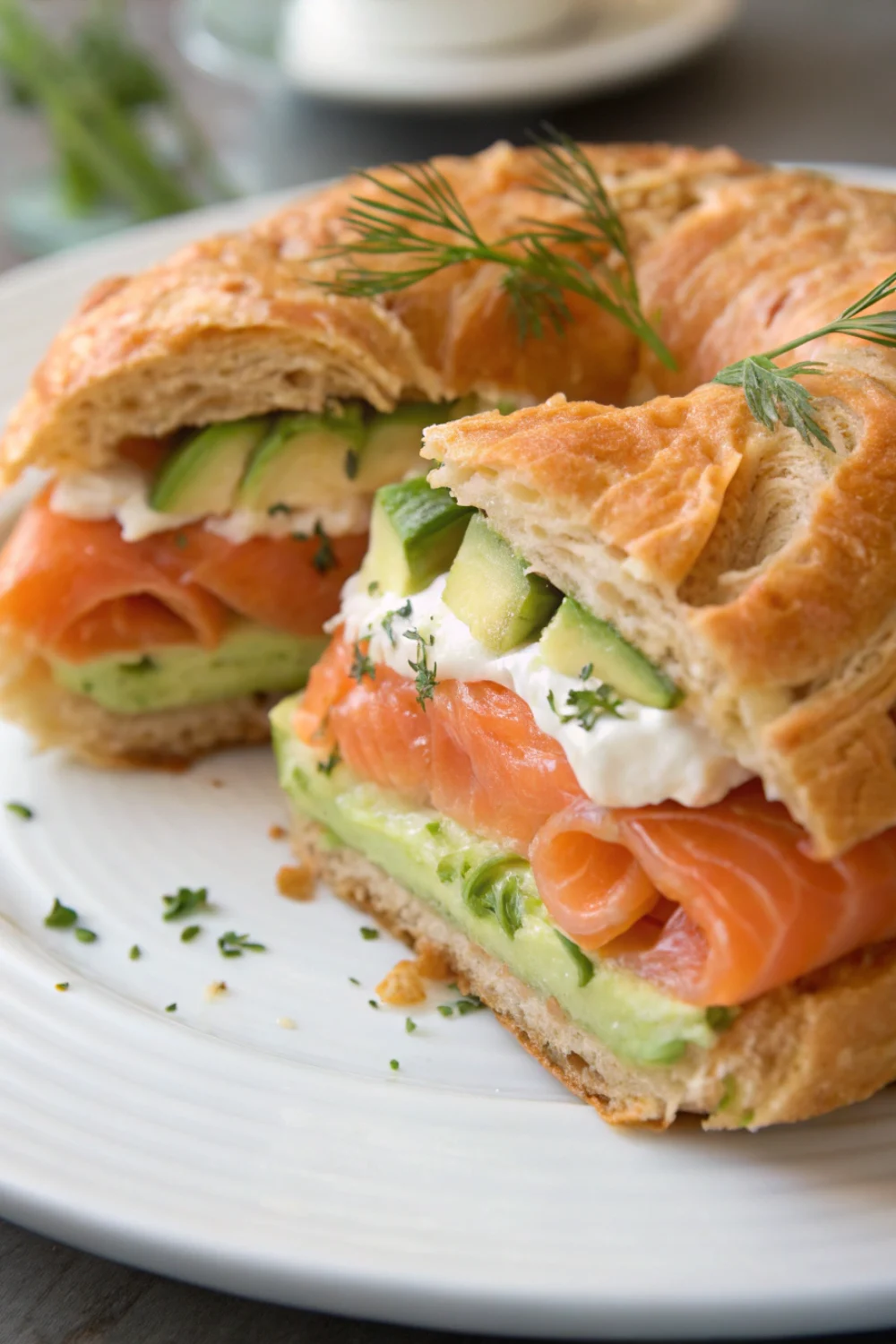 paris-brest salé au saumon écossais, crème d’avocat et fromage frais