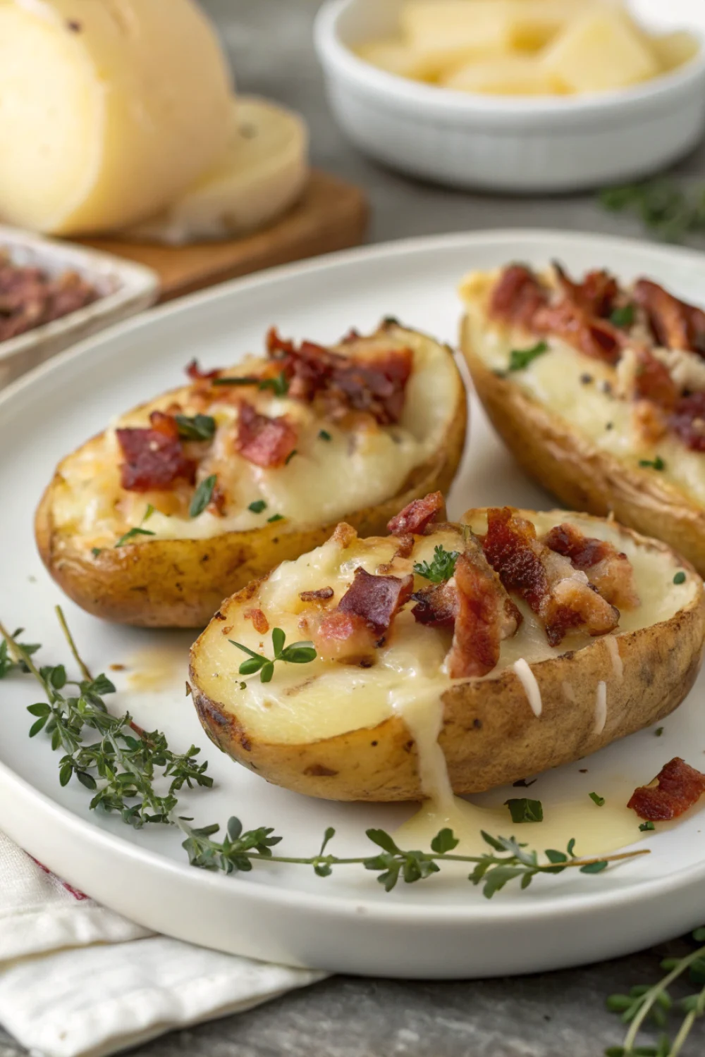pommes de terre farcies façon tartiflette